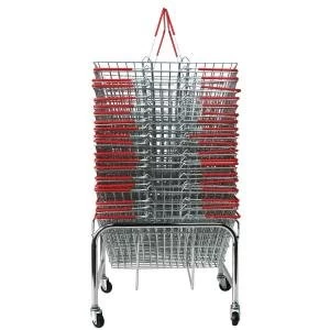 image of Red Wire Baskets 21 Litres Capacity Pack of 20 Plus Mobile Storage