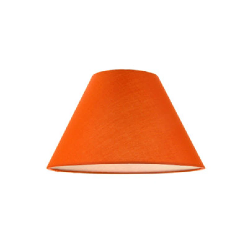 Image of Happy Homewares Traditional 8" Vivid Orange Cotton Fabric Coolie Lamp Shade