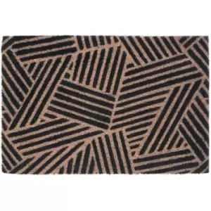 Image of Blue Stripes Design Door Mat Non Slip Floor Mat Indoor And Outdoor Welcome Mat With Robust Coir For Door Entrances House Entryway Kitchen Outside