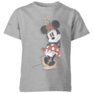 Image of Disney Minnie Offset Kids T-Shirt - Grey - 11-12 Years