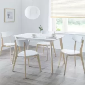 Image of Casa Set of 4 Dining Chairs White White