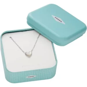 Image of Ladies Fossil Sterling Silver Heart