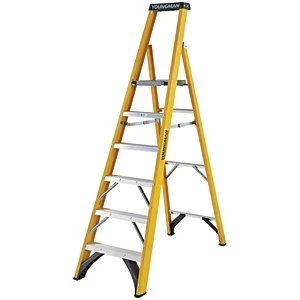 image of Youngman S400 6 Tread Fibreglass Platform Stepladder