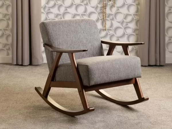 image of Seconique Kendra Grey Fabric Rocking Chair