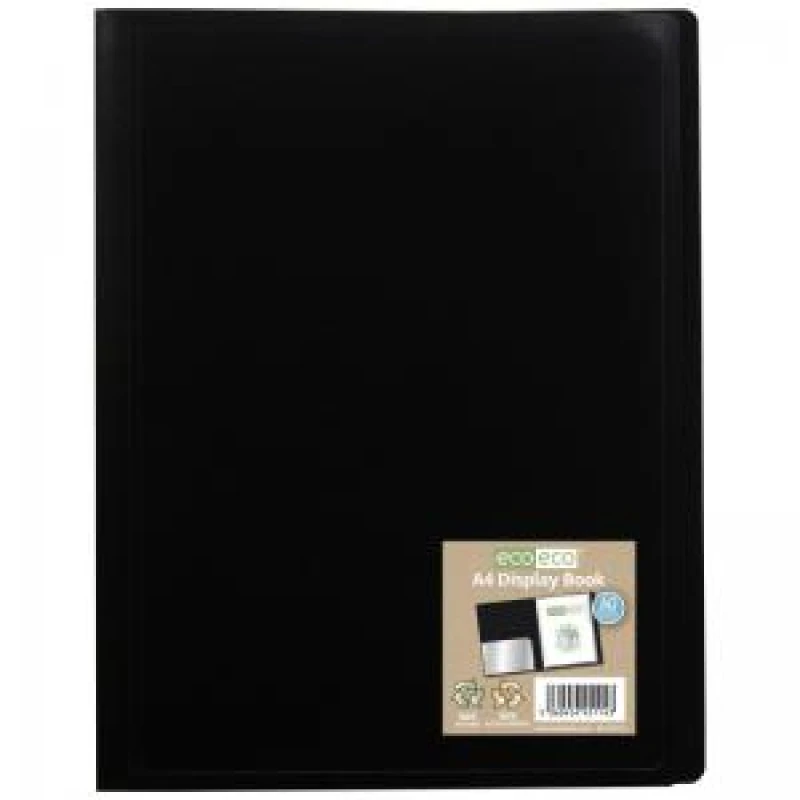Image of Eco Eco 100% Recycled Flexicover Display Book 60 Pockets A4 Black eco114-S