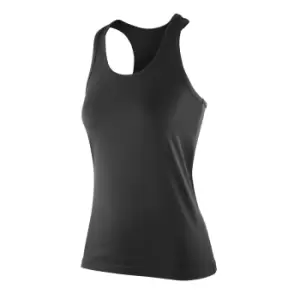 image of Spiro Womens/Ladies Impact Softex Sleeveless Fitness Vest Top (S) (Black)