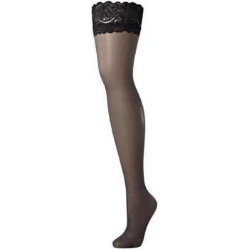 image of Aristoc Sensuous 10 denier lace hold ups - Black