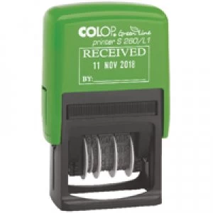 Image of Colop S260L1 Green Line Text and Date Stamp RECEIVED 15560150