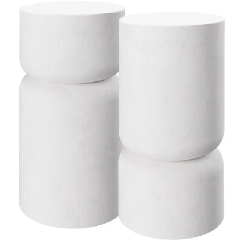 Image of Tectake Bedside Nightstand Amine Set Of 2 - Weatherproof Side Tables, 15 Kg Capacity - White