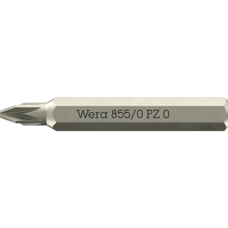 Image of Wera 855/0 4mm Hex Drive Micro Pozi Screwdriver Bits PZ0 30mm Pack of 1 5058140001
