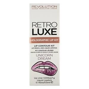 Image of Makeup Revolution Halloween Unicorn Dream Retro Luxe Lip Kit Gold