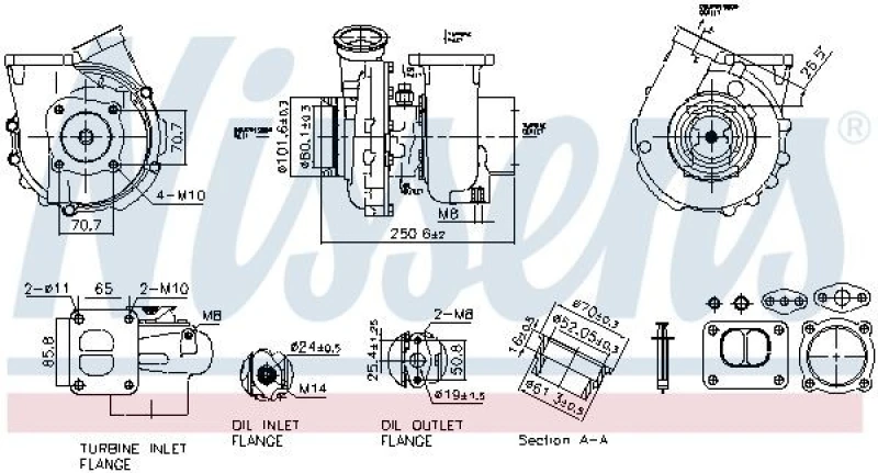 Image of NISSENS 93697 Turbocharger ** FACTORY NEW ** with gaskets/seals, without exhaust manifold Charger,charging system (2234)