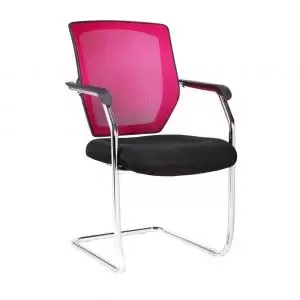 image of Medium Back Mesh Cantilever Chair Red 50387ET