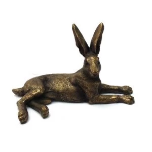 Image of Relections Bronzed Lying Hare Ornament