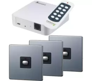 image of ENERGENIE Mi Home Smart Light Switch Bundle - Nickel