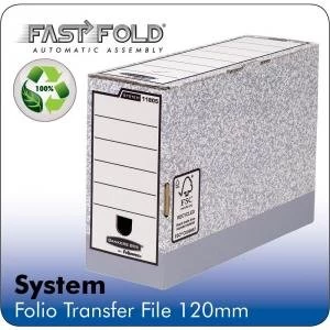 Image of Fellowes System 120mm Folio Trans File Grey Pack 10 35228FE