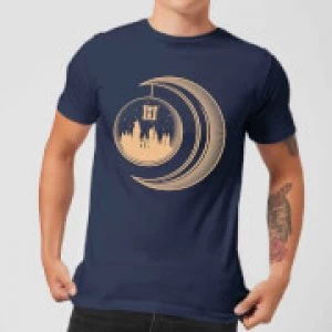 image of Harry Potter Globe Moon Mens T-Shirt - Navy - L