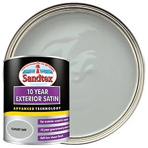 Image of Sandtex 10 Year Exterior Satin Paint - Cloudy Day 750ml