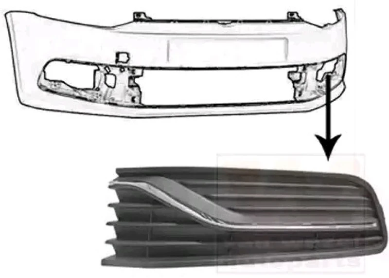 Image of VAN WEZEL 5814591 Bumper Grill Fitting Position: Left Front, Vehicle Equipment: for vehicles without front fog light Ventilation Grille,bumper (244)