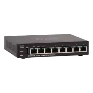 image of Cisco SG250-08 Managed L2/L3 Gigabit Ethernet (10/100/1000) Black Power over Ethernet (PoE)