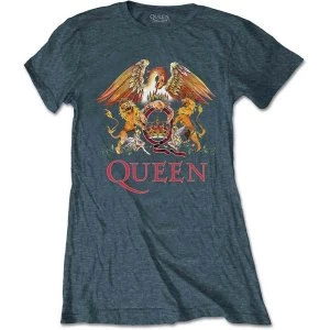 Image of Queen - Classic Crest Womens Medium T-Shirt - Heather