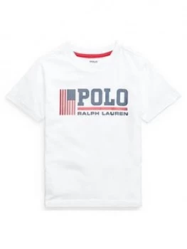 Image of Ralph Lauren Boys Short Sleeve Polo Colour Block T-Shirt - White