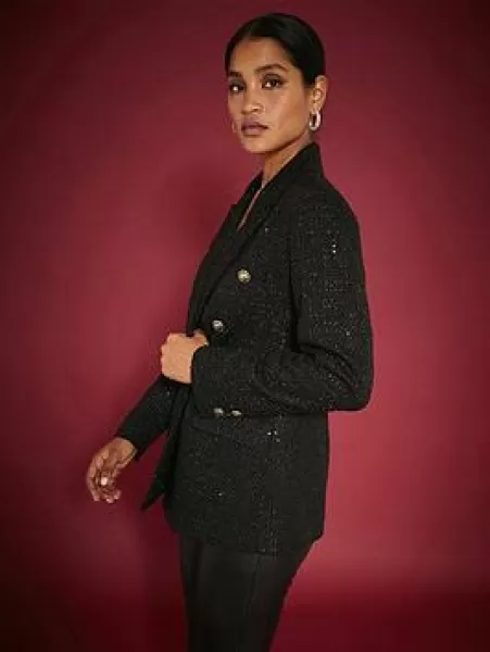 image of Premium Sequin Boucle Blazer