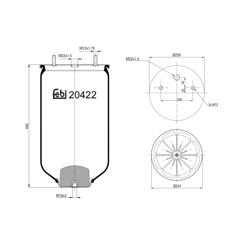 Image of FEBI BILSTEIN 20422 Boot, air suspension Boot,air suspension (324)