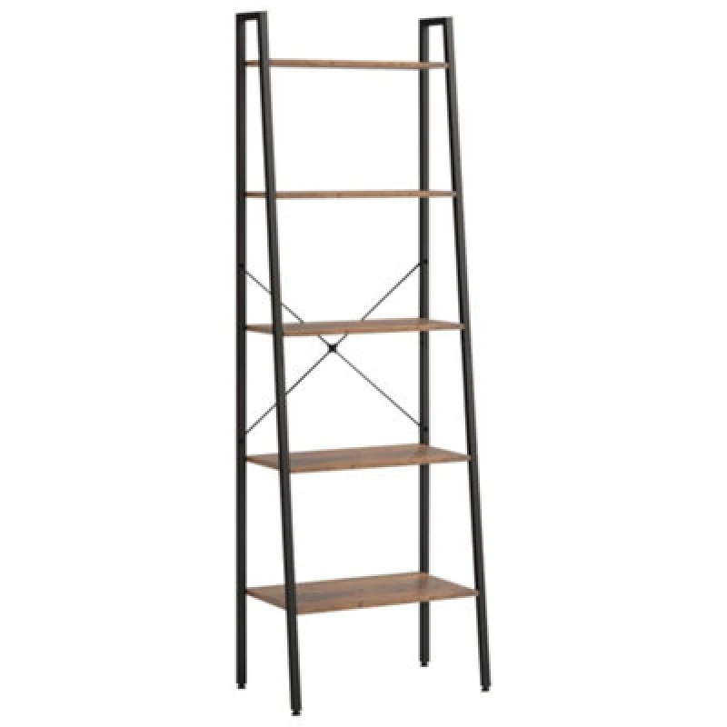 Image of Vidaxl 5-tier Standing Shelf Dark Brown And Black 56X35X174 Cm, Brown 336368