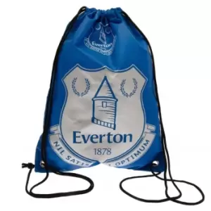 Image of Everton FC Crest Gym Drawstring Bag (One Size) (Blue/White)