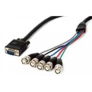 Image of StarTech 6ft Coax HD15 VGA to 5 BNC Monitor Cable (M/M)