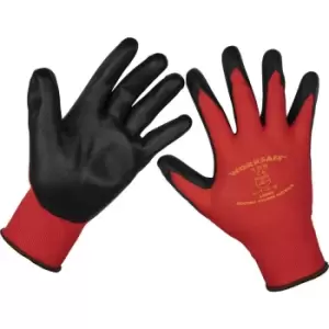 image of 12 PAIRS Flexible Nitrile Foam Palm Gloves - Large - Abrasion Resistant Safety