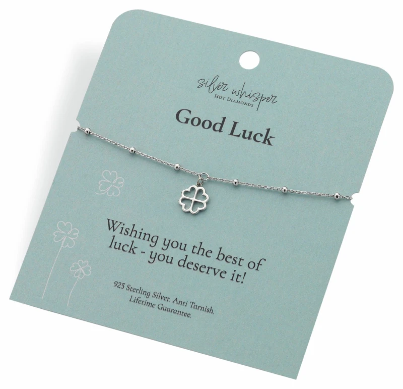 Image of Hot Diamonds Sterling Silver Good Luck Clover Charm Bracelet
