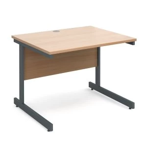 image of Dams Contract Graphite-Frame Beech-Top Desk