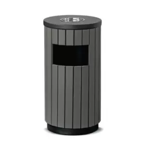 Image of Slingsby Wood Effect Outdoor Litter Bin With Ashtray Top