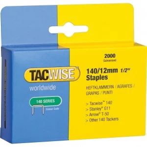 image of Tacwise 140 Staples 12mm Pack of 2000