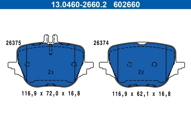Image of Brake pad set ATE 13.0460-2660.2