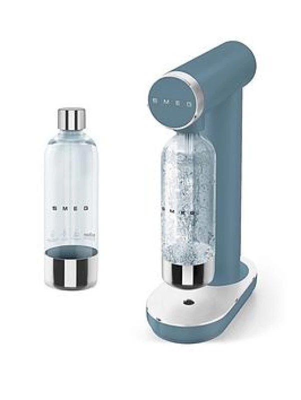 Image of Smeg Soda Maker with Extra Reusable Bottle Non-Slip Feet 1L Capacity Storm Blue EEJB346 Picnic Drinkware Medium None 39318790390