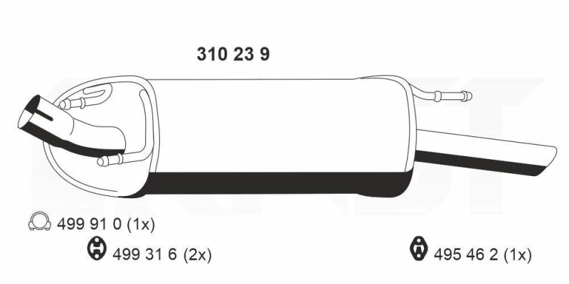 Image of Rear silencer ERNST 310239