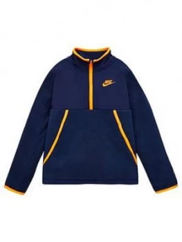 image of Nike Boys NSW Sportswear Winterized Half Zip Top - Navy, Size S