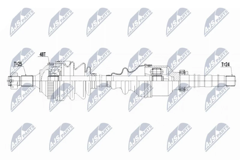 Image of NTY NPW-CT-059 Drive shaft Front Axle Right Drive Shaft (13)