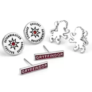 Image of Harry Potter Gryffindor Set of 3 Stud Earrings