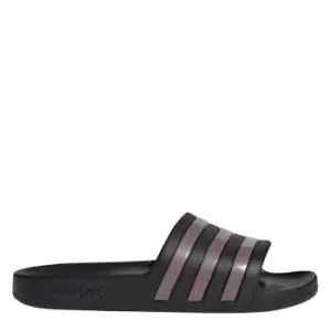 Image of adidas Adilette Aqua Slides Womens - Core Black / Matt Purple Met.