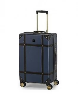 image of Rock Luggage Vintage PY99003 8 Wheel Medium Navy Suitcase