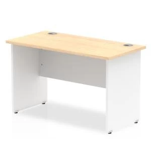 image of Trexus Desk Rectangle Panel End 800x600mm Maple Top White Panels Ref