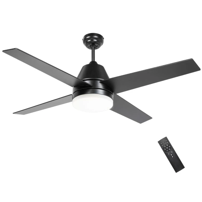 Image of HOMCOM Mounting Reversible Ceiling Fan with Light, Remote Brown