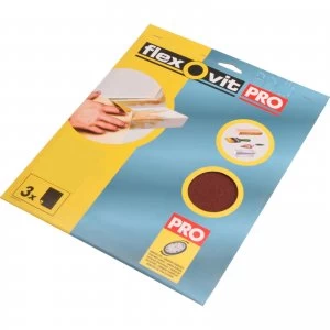 Image of Flexovit Aluminium Oxide Sandpaper Assorted Grit Pack of 25