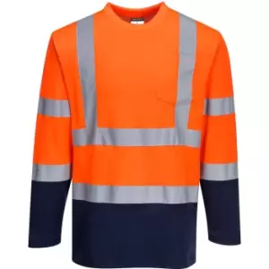 Image of Portwest S280 Hi Vis Two Tone Shirt Orange / Navy 3XL