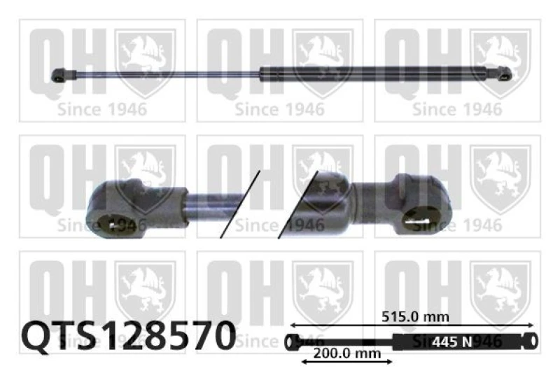 Image of QUINTON HAZELL Tailgate strut QUINTON HAZELL QTS128570