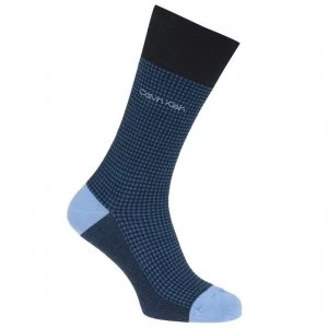 Image of Calvin Klein Houndstooth Ankle Socks - Navy JP2